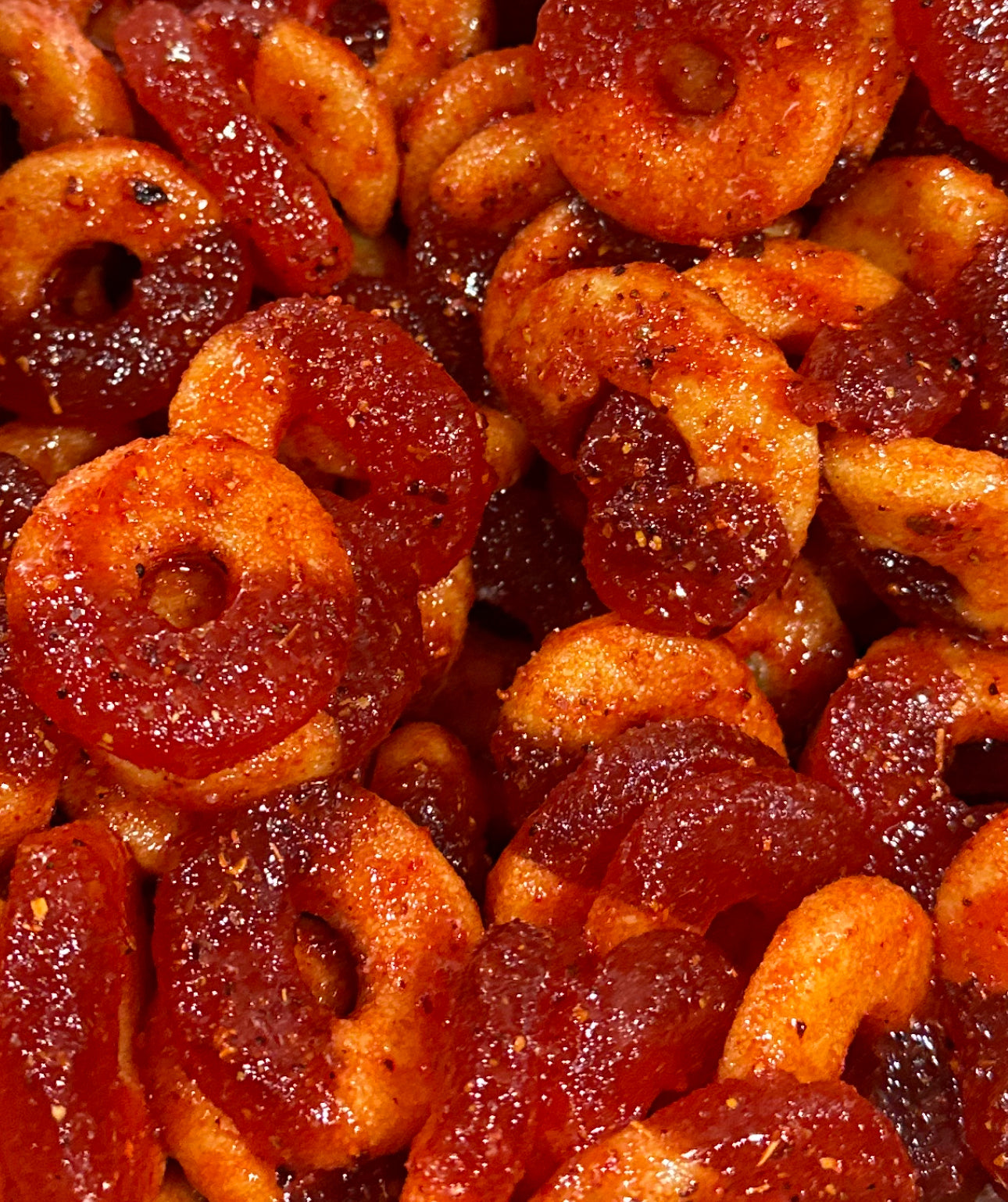 Peach Rings with Chamoy